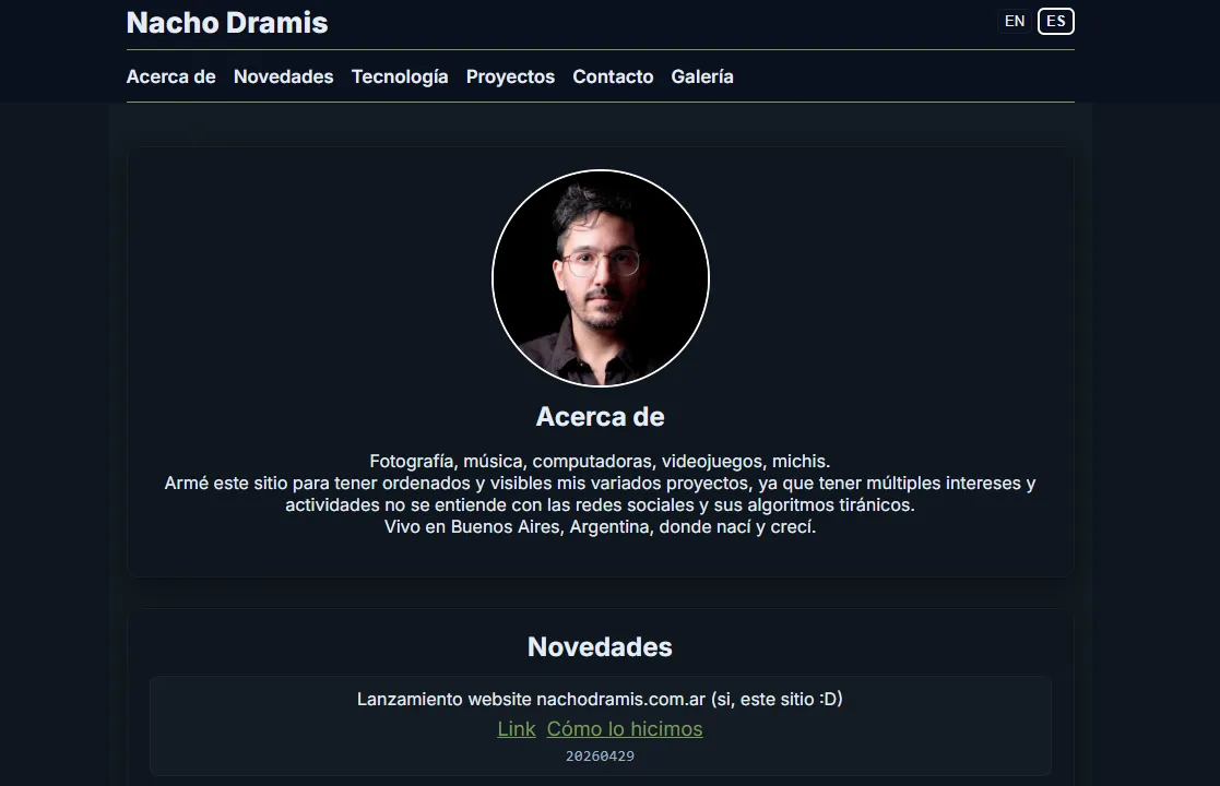 Website nachodramis.com.ar